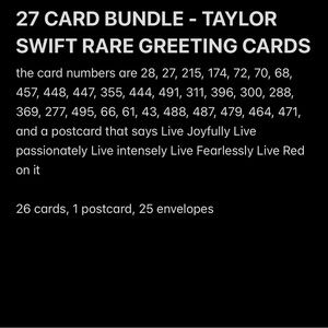 Taylor Swift Rare Greeting Cards - Black and White